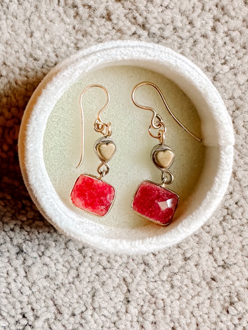Ruby Gold Filled/ Silver Earrings